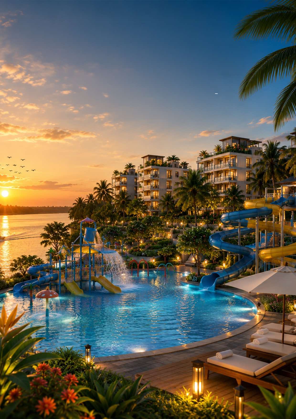 Private Water Park at Unicorn Riverside Resort